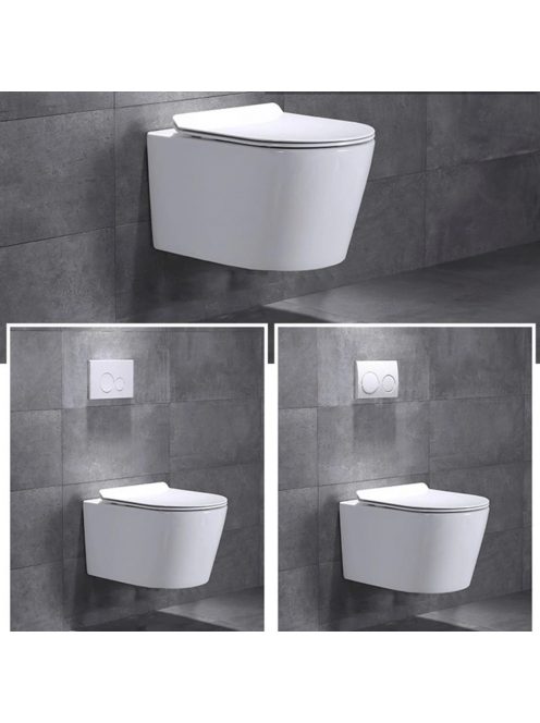 Ride fali, rimless WC soft close ülőkével