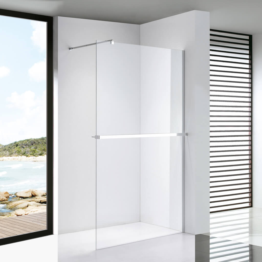 Stuxi Milano Plus Walk-in zuhanyfal 120x200 cm króm profillal, 8 mm biztonsági üveggel